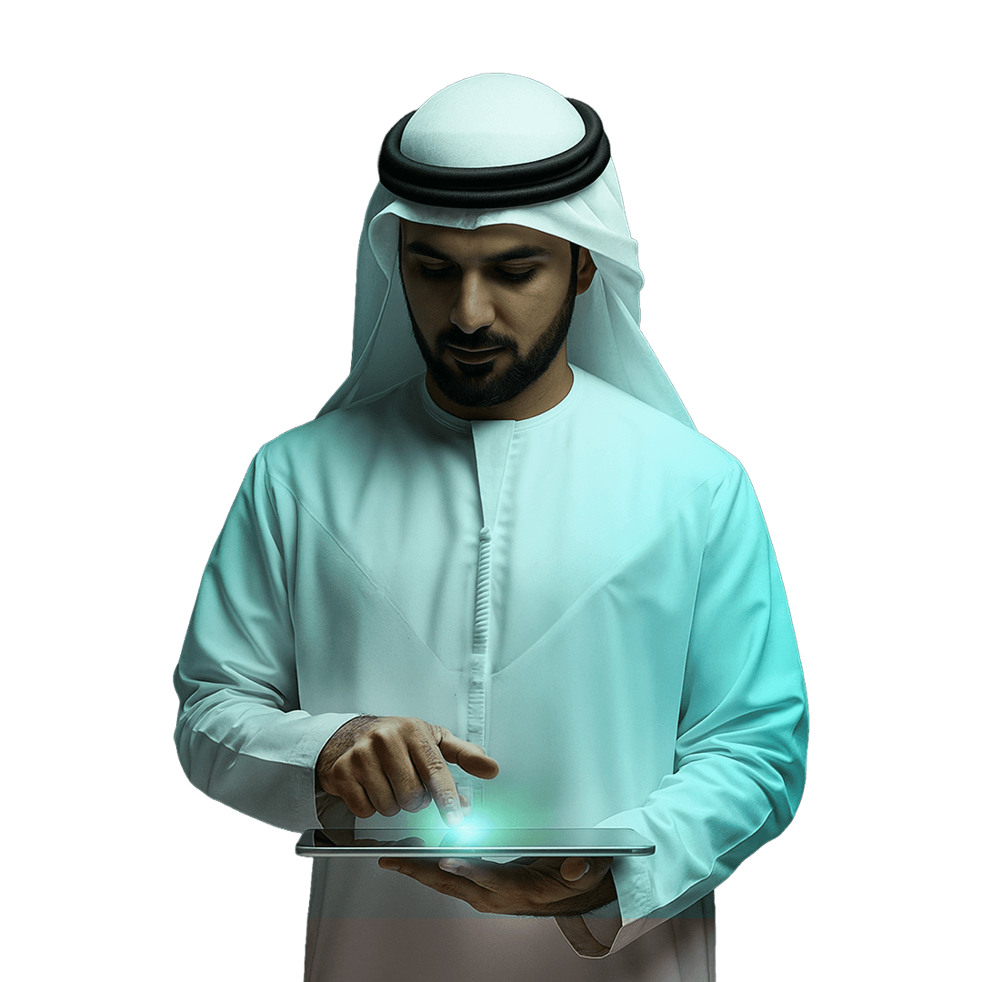 Trader using a tablet